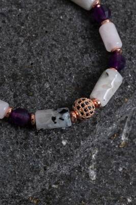 Sertifikalı Göz Akik ve Sitrin Doğal Taş Bileklik - 4