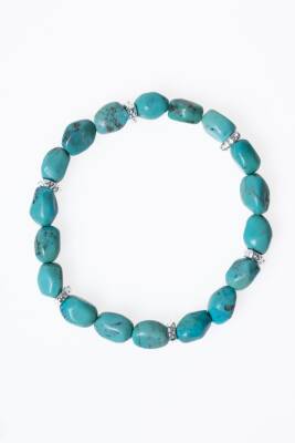 Sertifikalı Gümüş Aparatlı Fieruze(Turkuaz) Doğal Taş Bileklik (SK:029) - 6