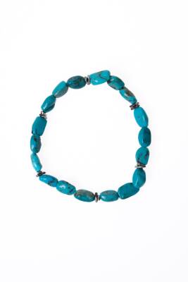 Sertifikalı Gümüş Aparatlı Firuze(Turkuaz) Doğal Taş Bileklik (SK:033) - 6