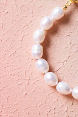 Sertifikalı Gümüş Kapama İnci Doğal Taş Bileklik (SK:054) - 4