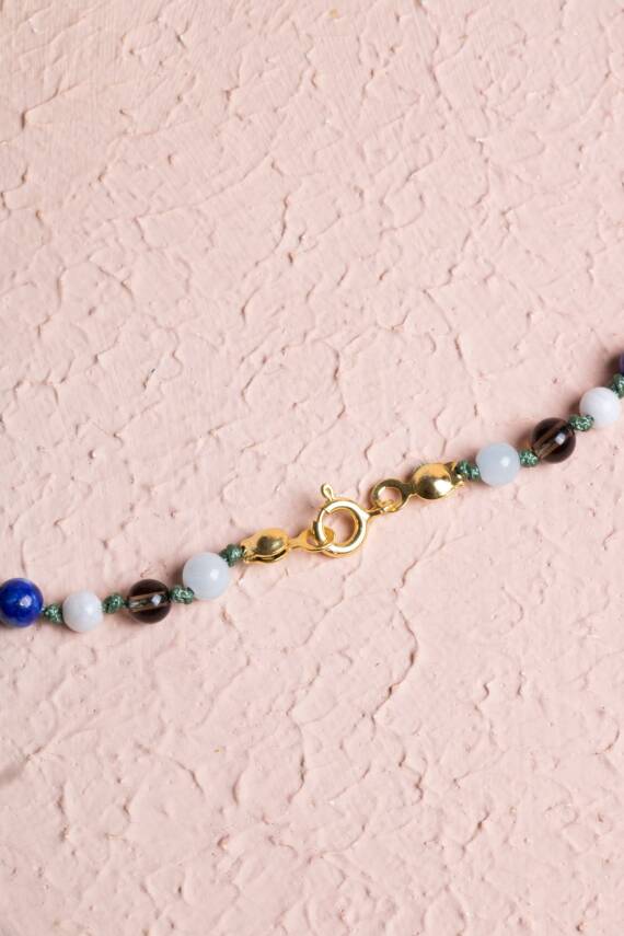 Sertifikalı Güneş Taşı Gümüş Aparat Kapama Doğal Taş Kolye - 2