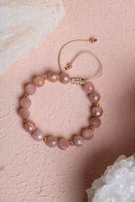 Sertifikalı Güneş Taşı, Hematit Doğal Taş Makrome Bileklik - Osmanlı Doğaltaş