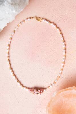 Sertifikalı Güneş Taşı, İnci Doğal Taş Kolye (SK:242) - Osmanlı Doğal Taş