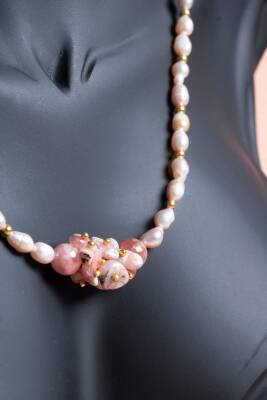 Sertifikalı Güneş Taşı, İnci Doğal Taş Kolye (SK:242) - 5