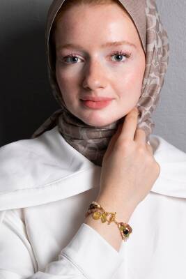 Sertifikalı Güneş Taşı, İnci, Lal, Zebercet, Ametist, Kristal Kuvars Gümüş Charm ve Aparatlı Bileklik (SK:082) - Osmanlı Doğal Taş