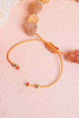 Sertifikalı Güneş Taşı, Sitrin Doğal Taş Makrome Bileklik (SK:071) - 5