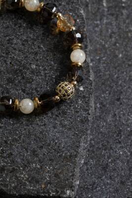 Sertifikalı Güneş Taşı ve Pembe Kuvars Bileklik - 3