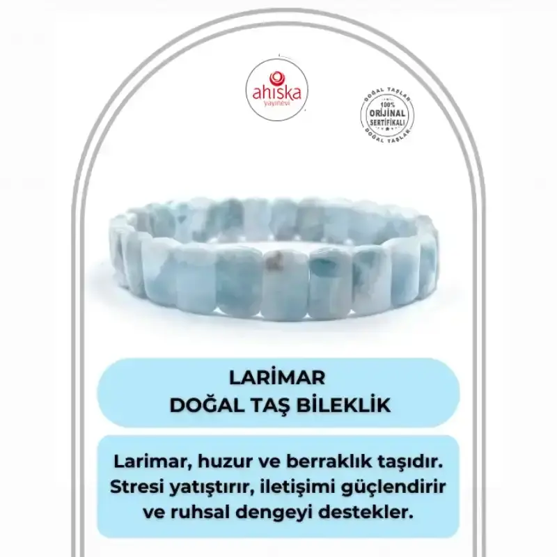 Sertifikalı Hakiki Larimar Doğal Taş Roleks Bileklik 1.Kalite - 2