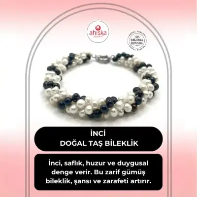 Sertifikalı Hakiki Orijinal Gümüş Burma İnci Bileklik - Doğal Taş (1)