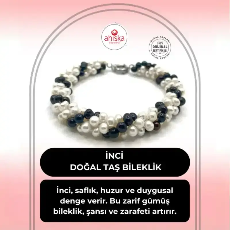 Sertifikalı Hakiki Orijinal Gümüş Burma İnci Bileklik - 2