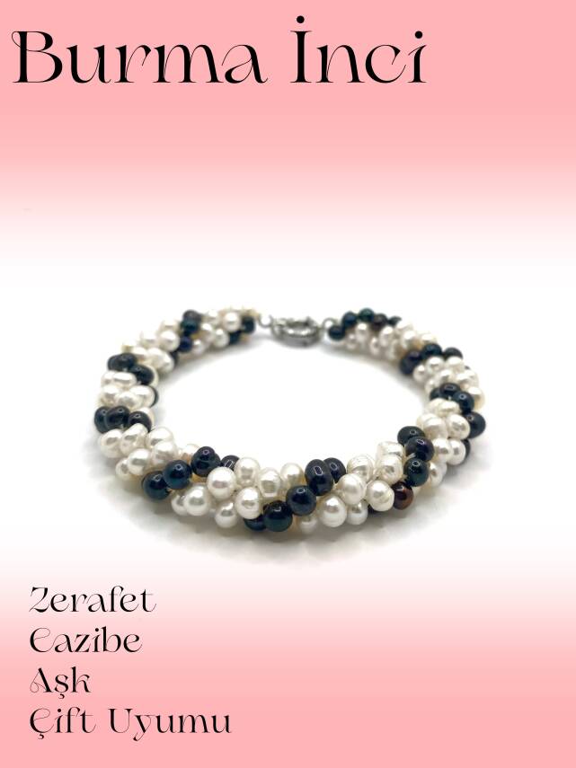 Sertifikalı Hakiki Orijinal Gümüş Burma İnci Bileklik - 1