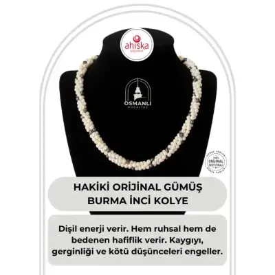 Sertifikalı Hakiki Orijinal Gümüş Burma İnci Kolye - Doğal Taş (1)