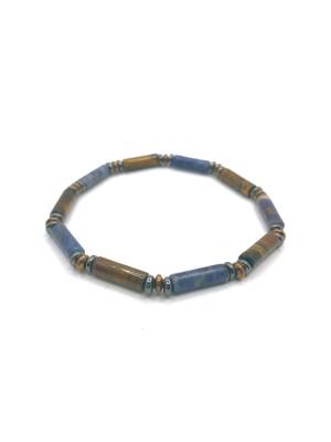 Sertifikalı Hakiki Orijinal Kaplan Gözü - Sodalit - Hematit Doğal Taş Misinalı Bileklik - 3