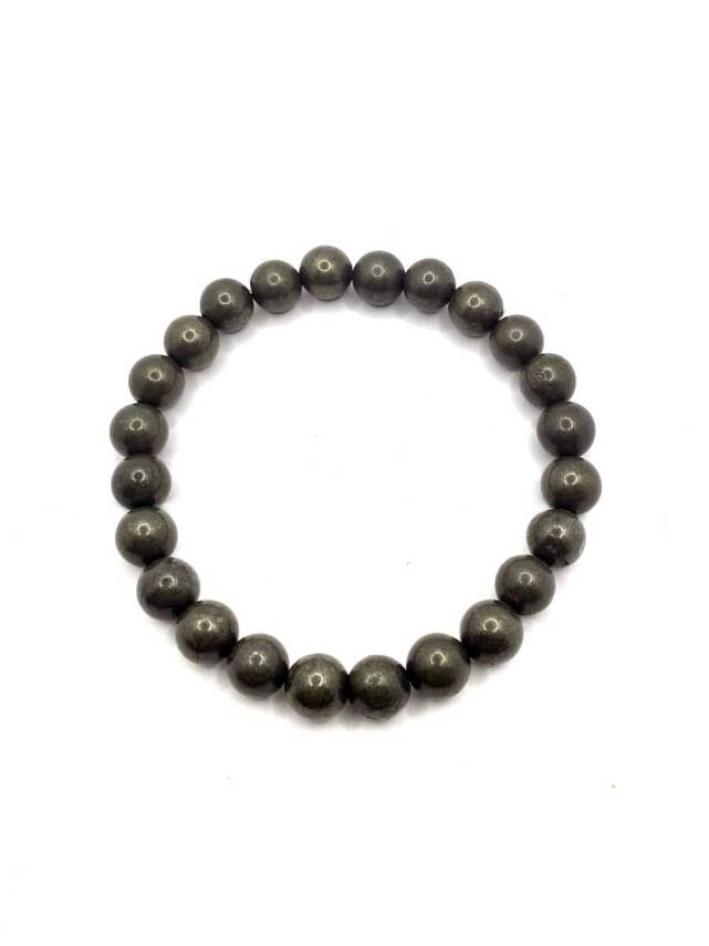 Sertifikalı Hakiki Orijinal Pirit 8mm Doğal Taş Misinalı Bileklik - 3