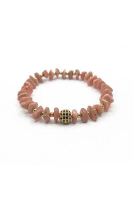 Sertifikalı Hakiki Orijinal Rodokrosit Rondel Kesim Doğal Taş Misinalı Bileklik - Osmanlı Doğaltaş