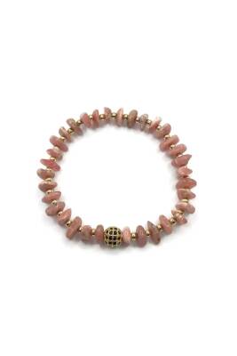 Sertifikalı Hakiki Orijinal Rodokrosit Rondel Kesim Doğal Taş Misinalı Bileklik - 3