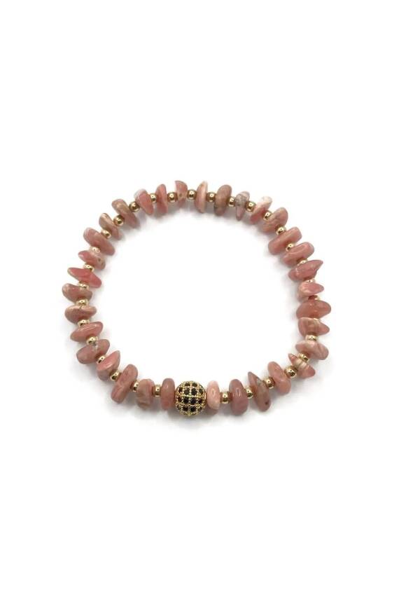 Sertifikalı Hakiki Orijinal Rodokrosit Rondel Kesim Doğal Taş Misinalı Bileklik - 3