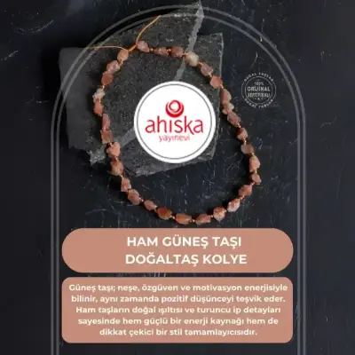 Sertifikalı Ham Güneş Taşı Doğaltaş Kolye - Doğal Taş (1)