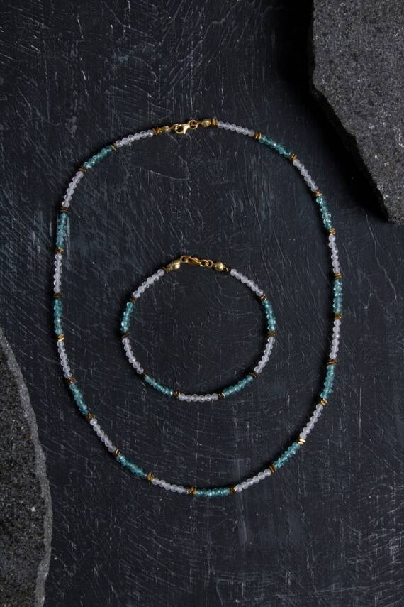 Sertifikalı Ham Pembe Kuvars Doğaltaş Bileklik - 5