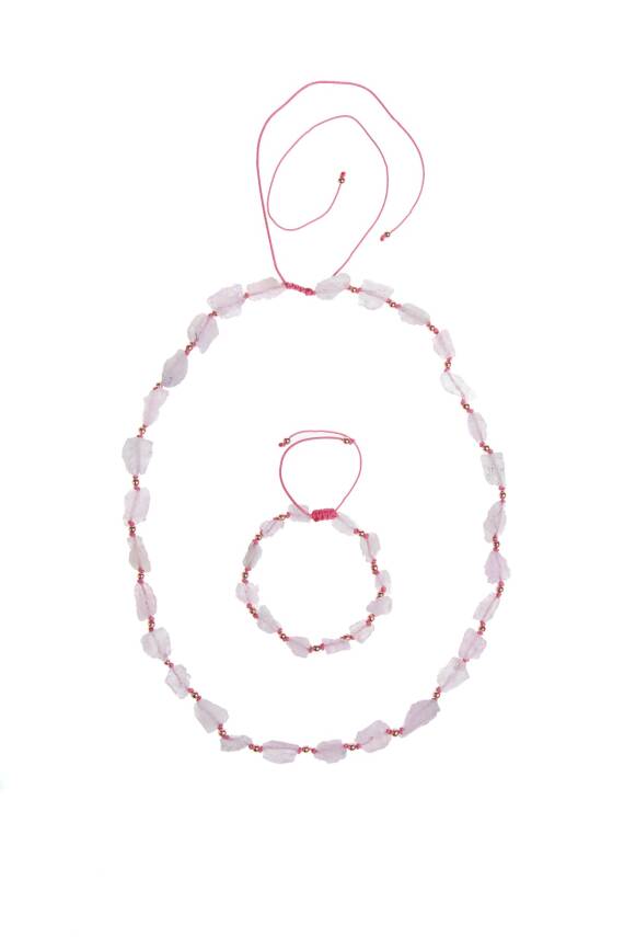 Sertifikalı Ham Pembe Kuvars Doğaltaş Takım - 5