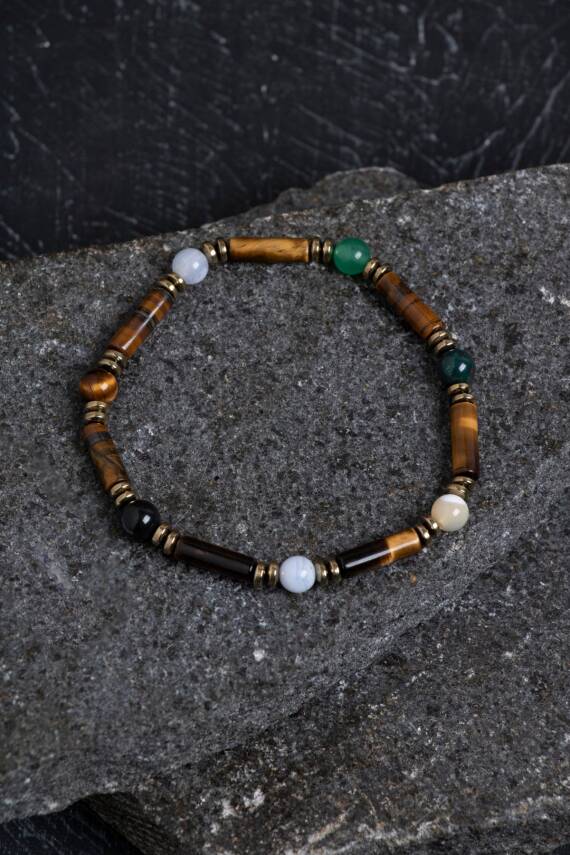 Sertifikalı Ham Turmalin Doğal Taş Ayarlanabilir Bileklik - 2