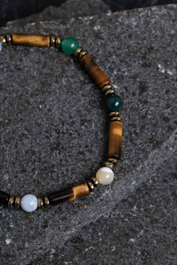 Sertifikalı Ham Turmalin Doğal Taş Ayarlanabilir Bileklik - 3