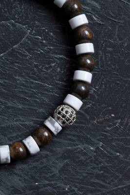 Sertifikalı Havlit, Bronzit Zirkon Aparat Doğal Taş Bileklik - 2