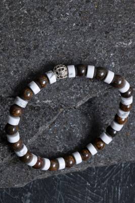 Sertifikalı Havlit, Bronzit Zirkon Aparat Doğal Taş Bileklik - 3