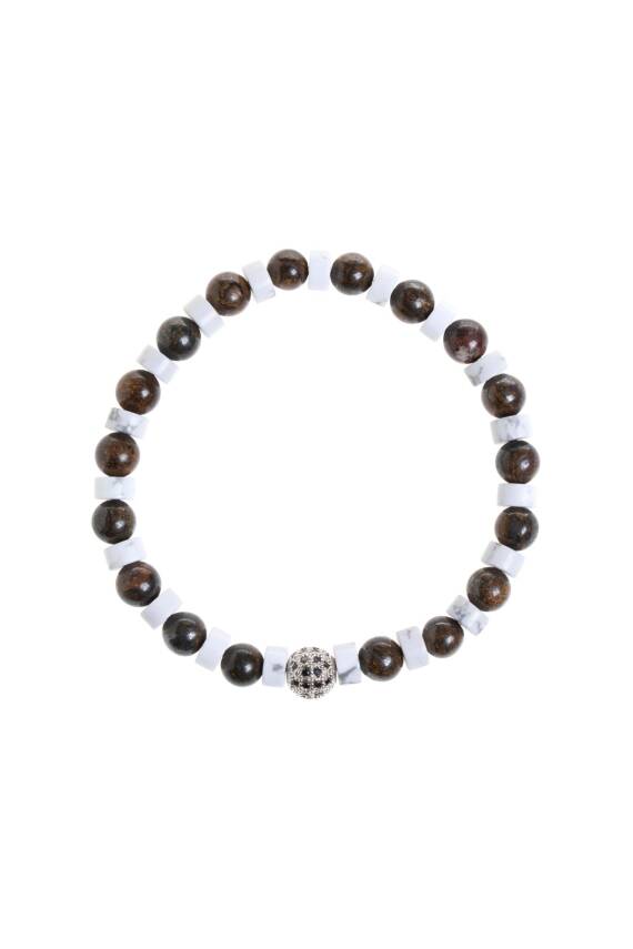 Sertifikalı Havlit, Bronzit Zirkon Aparat Doğal Taş Bileklik - 5