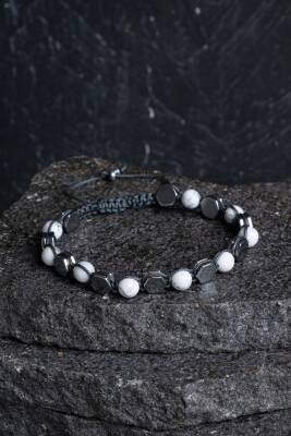 Sertifikalı Havlit, Hematit Doğal Taş Makrome Bileklik - Osmanlı Doğal Taş