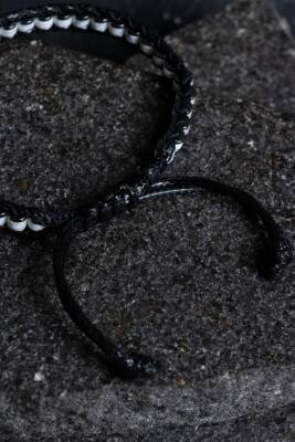 Sertifikalı Havlit Özel Tasarım Deri Doğal Taş Makrome Bileklik (SK:396) - 4