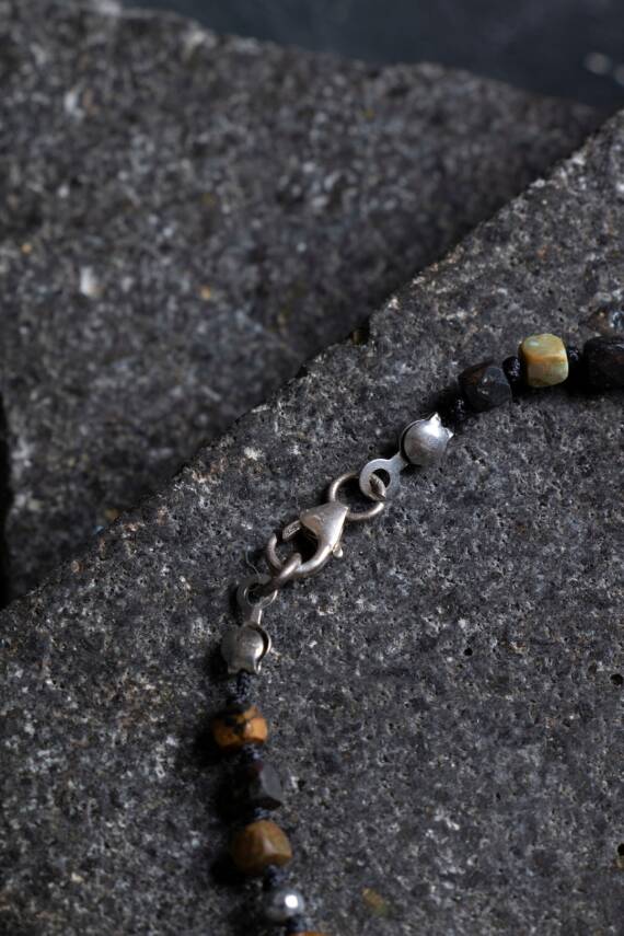 Sertifikalı Hematit-Afrika Furize (Turkuaz) Doğal Taş Bileklik Gümüş Aparatlı SK: 036 - 4