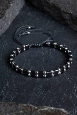 Sertifikalı Hematit Doğal Taş Makrome Bileklik (SK:152) - 3