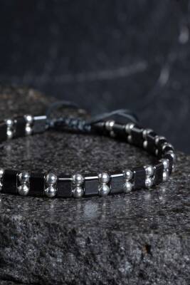 Sertifikalı Hematit Doğal Taş Makrome Bileklik (SK:152) - 4