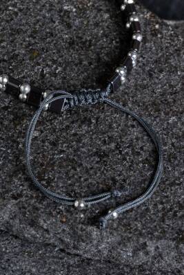 Sertifikalı Hematit Doğal Taş Makrome Bileklik (SK:152) - 5