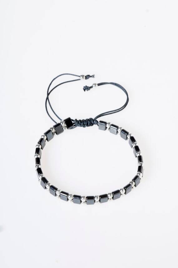 Sertifikalı Hematit Doğal Taş Makrome Bileklik (SK:152) - 6