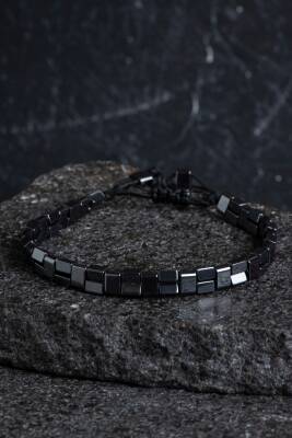 Sertifikalı Hematit Doğal Taş Makrome Bileklik (SK:153) - Osmanlı Doğal Taş