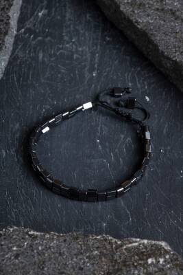 Sertifikalı Hematit Doğal Taş Makrome Bileklik (SK:153) - 3