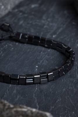 Sertifikalı Hematit Doğal Taş Makrome Bileklik (SK:153) - 4