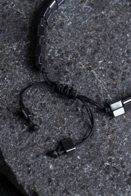 Sertifikalı Hematit Doğal Taş Makrome Bileklik (SK:153) - 5