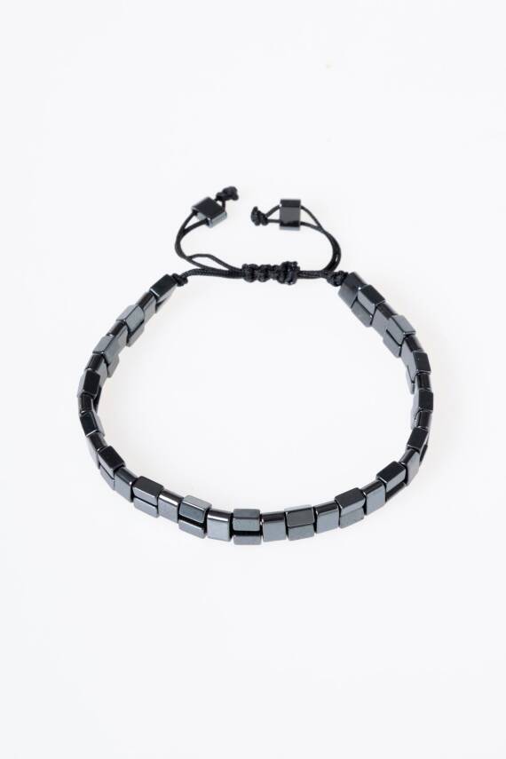 Sertifikalı Hematit Doğal Taş Makrome Bileklik (SK:153) - 6