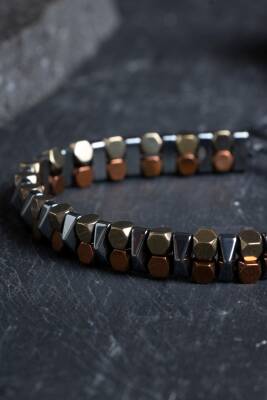 Sertifikalı Hematit Doğal Taş Makrome Bileklik (SK:154) - 3