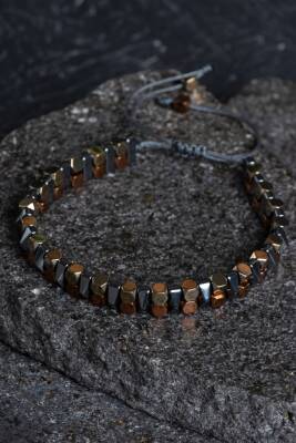 Sertifikalı Hematit Doğal Taş Makrome Bileklik (SK:154) - 5