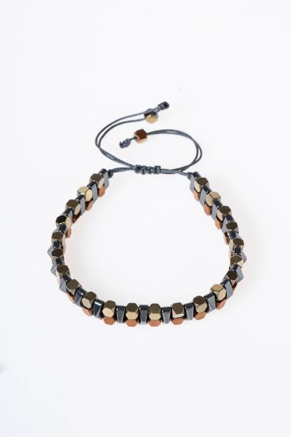 Sertifikalı Hematit Doğal Taş Makrome Bileklik (SK:154) - 6