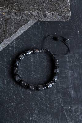 Sertifikalı Hematit Doğal Taş Makrome Bileklik (SK:189) - 3