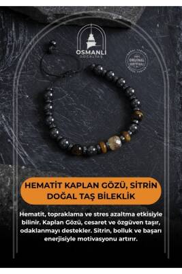 Sertifikalı Hematit Kaplan Gözü ve Sitrin Bileklik - Osmanlı Doğaltaş