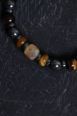 Sertifikalı Hematit Kaplan Gözü ve Sitrin Bileklik - 3