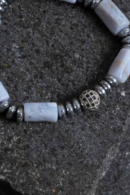 Sertifikalı Hematit ve Obsidyen Doğal Taş Bileklik - 2