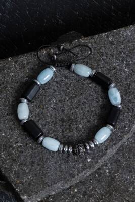 Sertifikalı Hematit ve Obsidyen Doğal Taş Bileklik - 3