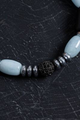 Sertifikalı Hematit ve Yeşim Doğal Taş Bileklik - Osmanlı Doğaltaş